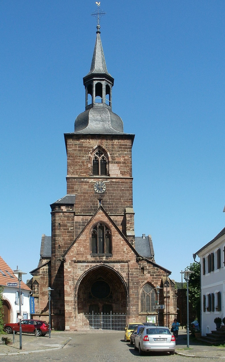 templom, Front, St-arnual, Stiftskirche, Németország, építészet, régi