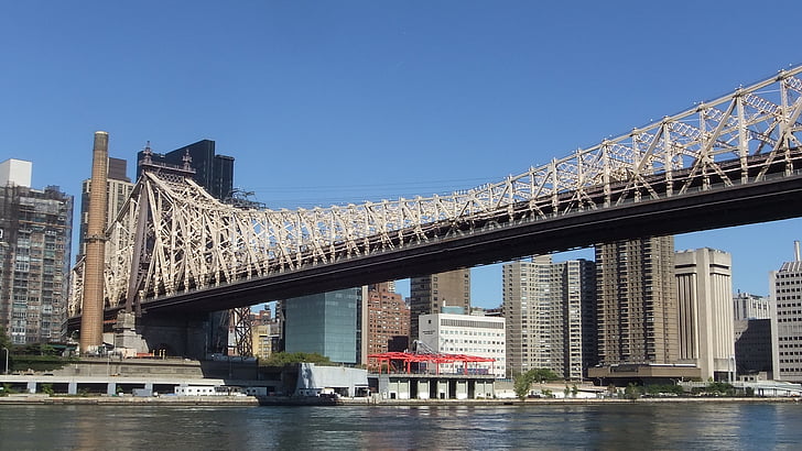 New york, East River, New york city, brug, Roosevelt IJsland