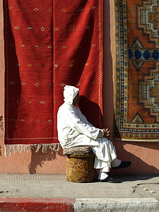 Maroko, čovjek, dupe, na selu, životinja, Crveni, preljev