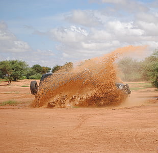 Mud, 4 x 4, sprut, alle terreng, bil, Niger, Afrika