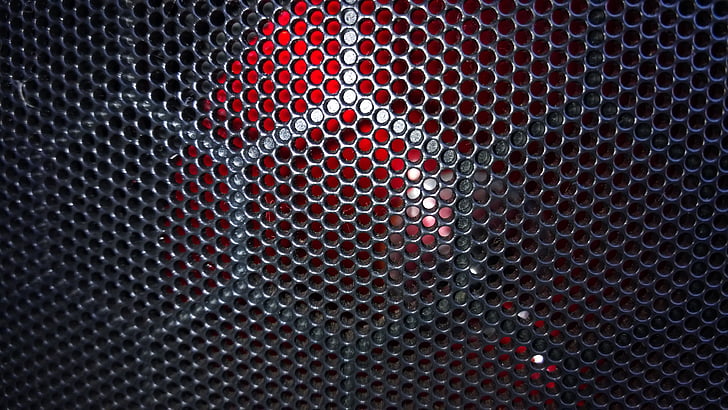sound, speaker, net, red, perforation
