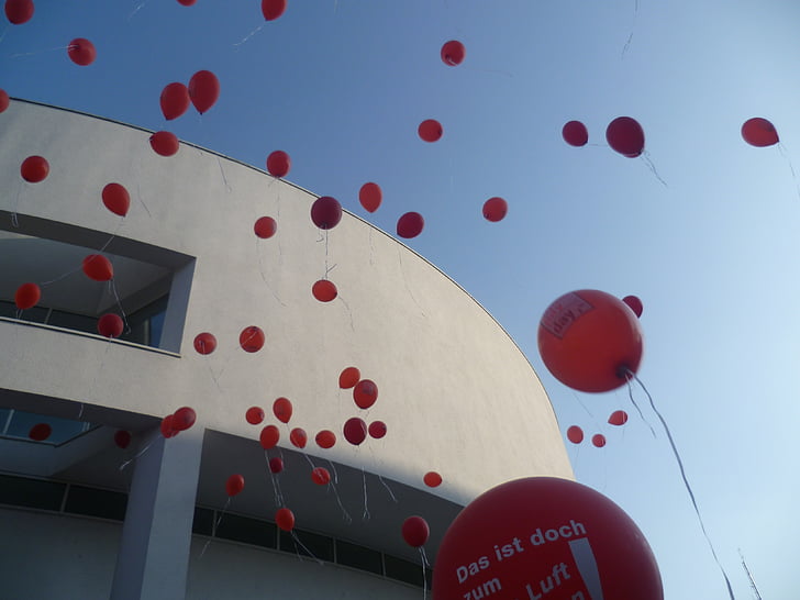 ballon, upgrade, rood, vliegen, Festival, viering