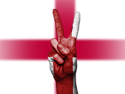 Anglaterra, Pau, mà, nació, fons, Banner, colors