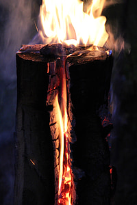 Finn sviečka, oheň, plameň, uhlíky, drevo, Horiace drevo