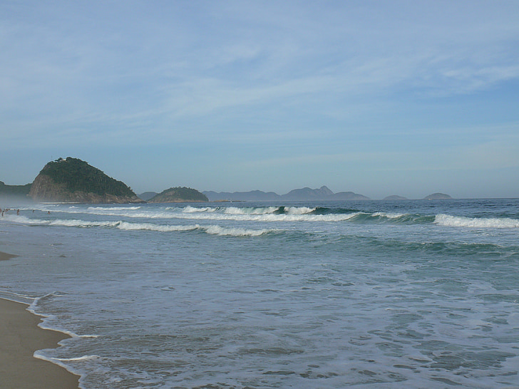 brazil, rio de janeiro, kopakabana, beach, sea, waves