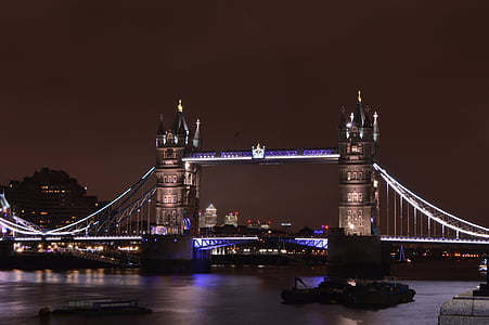 London, tilts, naktī, pilsēta, upes, Anglija, UK