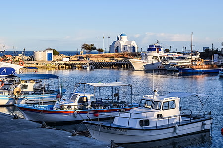 cyprus, protaras, harbor, island, fishing shelter, mediterranean, scenery