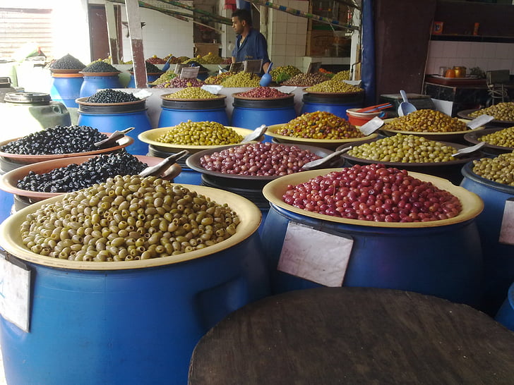 Potter, oliven, Marokko, krydder