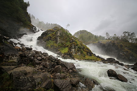 norway, waterfall, scandinavia, river, nature, water, no people