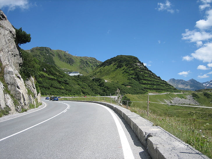 Straße, Alpine, entfernt, Landschaft, Berg, Natur, Asphalt