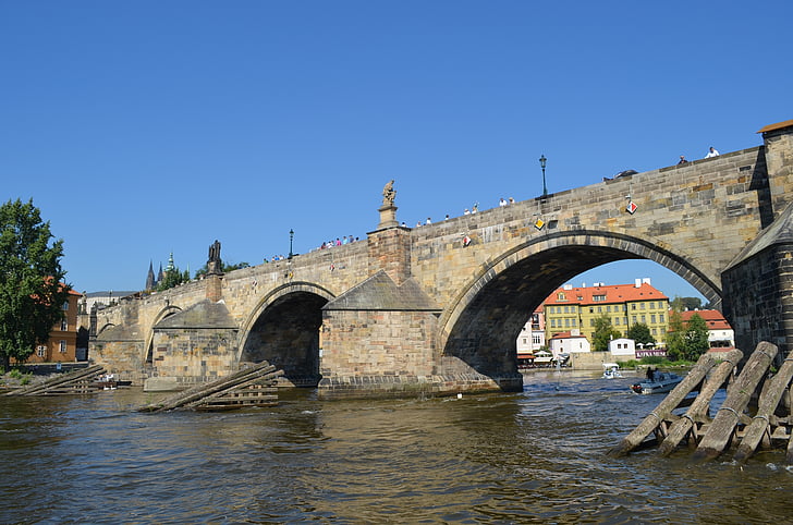 brug, rivier, water, Praag