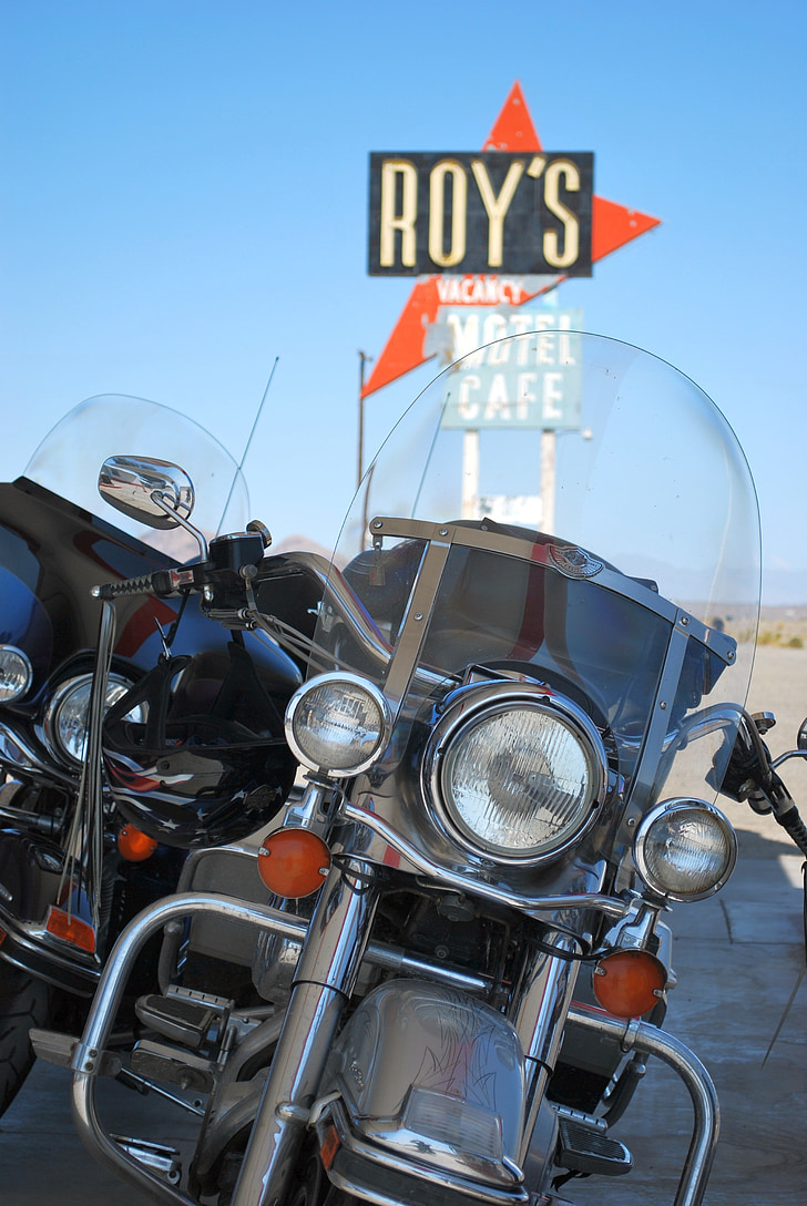 USA, Route 66, motorcykel, Harley davidson, Chrome, motorcykler, dom