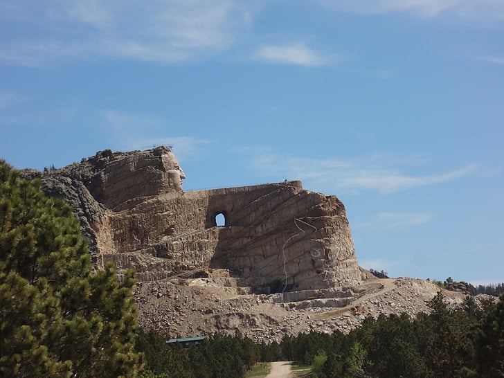 monument, Crazy horse memorial, South dakota, Custer, rejse, landskab