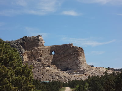 anıt, Çılgın At memorial, Güney dakota, Custer, seyahat, manzara