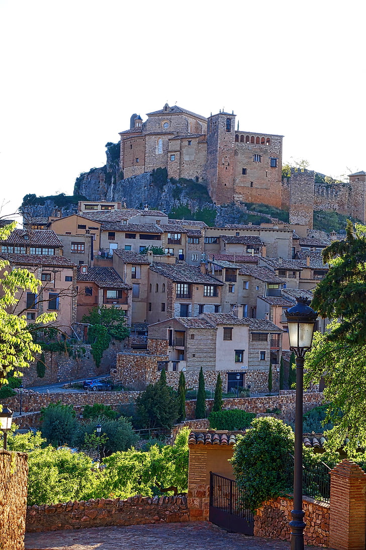 Citadel, Castle, Alquézar, näkymä, historiallinen, rakennukset, luonnonkaunis