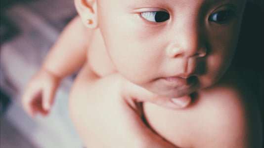 selektyvus, Pagrindinis dėmesys, nuotrauka, Topless, kūdikis, veido, kūdikio veidas