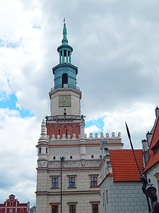 poznan, city, the old town, architecture, monument, big city, water