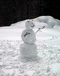 uomo di neve, neve, bianco, sfacciato, inverno, viso, invernale