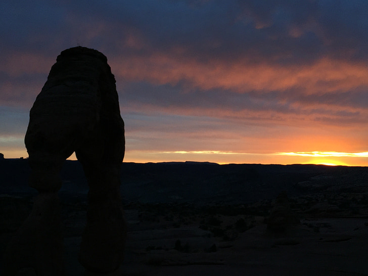coucher de soleil, Moab, désert