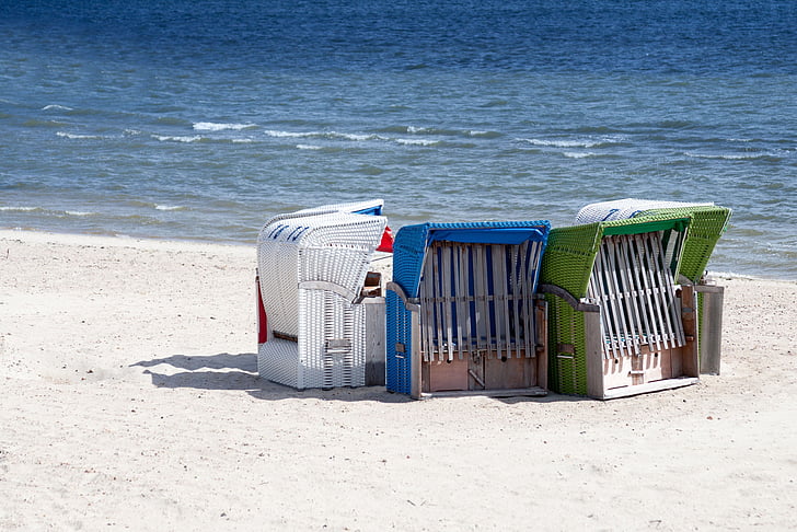 klubber, havet, sand, Nordsøen, kyst, Beach, Beach chair