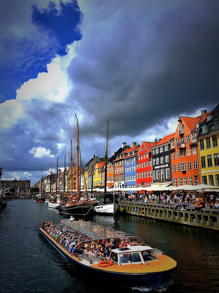 Dānija, Copenhagen, ceļojumi, Dāņu, ārpuse, kanāls, āra