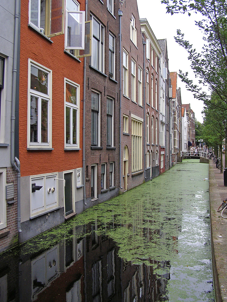 Olandijoje, kanalas, Nyderlandai, Olandų, Europoje, tradicinis, pastatas