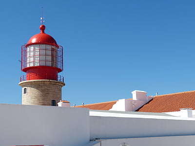 Lighthouse, Portugal, kusten, havet, säkerhet, Algarve, Atlanten