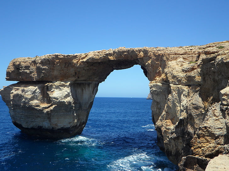 Azúr ablak, természetesen, tenger, mediterrán, rock, a sziklára hídon, ősi erő