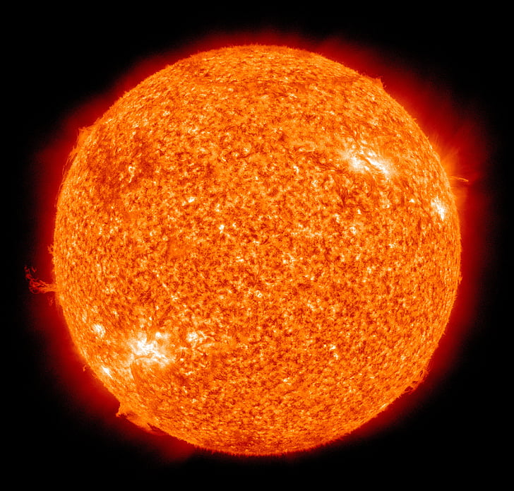 sol, bola de foc, flamarada solar, llum del sol, erupció, prominència, calenta