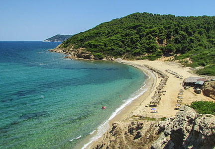 Görögország, Skiathos, agkistros beach, sziget, paradicsom, görög, Sporades