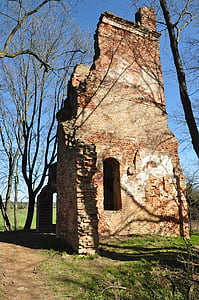 die Ruinen der, zerstört, Haus, alt, Polen, Denkmal