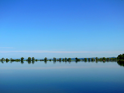 lake constance, lagoon, water, blue sky, fascination, romance, dam