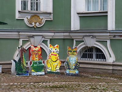 cat, st petersburg, russia, image, tourism, facade, architecture