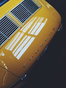 gelb, Porsche, 911, Auto, Geschwindigkeit, schnell, Turbo
