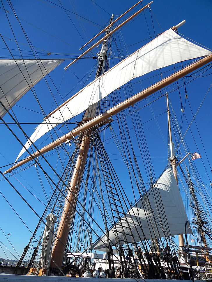 ship, sail, sailing, boat, age sail, mast, rigging