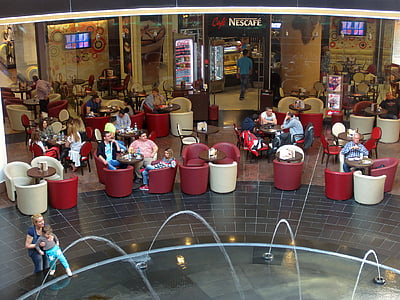 Café, Mall, folk, shopping, livsstil, Kaffebar/Café, indendørs
