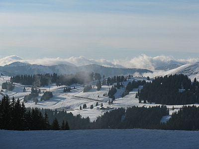 snö, Alperna, Mountain, Frankrike, moln, vinter, vit