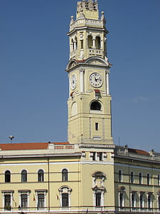 miesto rotušė, bokštas, Oradėja, centras, Transilvanija, Crisana