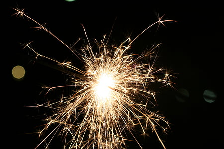 sparkler, light, new year's eve, radio, spray, lights, new year's day