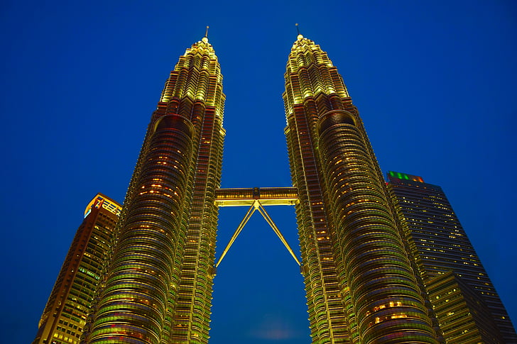 Twin tower, Twin, Peter kr Hämnarnas torn, Kuala lumpur, Malaysia, skyskrapor