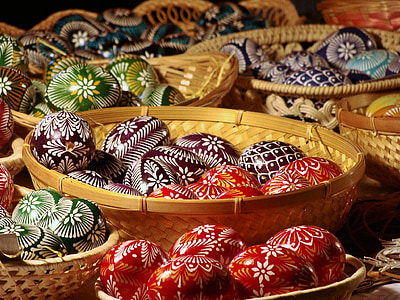 Pâques, oeufs de Pâques, artisanat, décoration, Couleur
