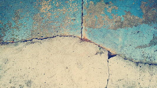 Abstrakcja, sztuka, tło, tło, niebieski, betonu, pęknięty