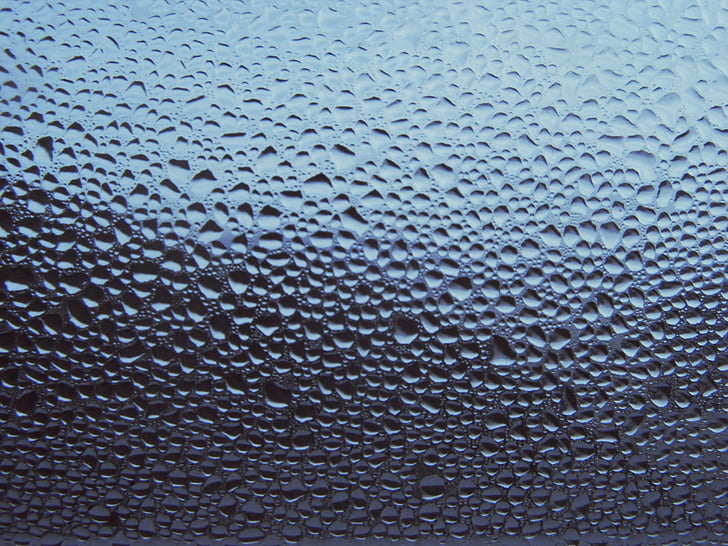 trickle, window, non, raindrops, glass