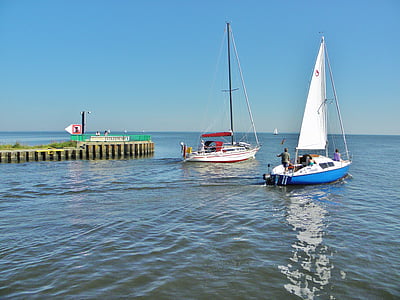 Haff, łodzie żaglowe, Port wyjścia, Ueckermünde