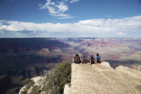 Аризона, дефиле, рок, перваз, туристи, Национален парк Гранд каньон, природата