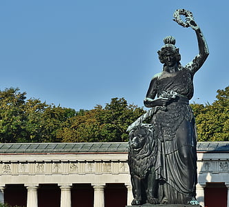 Bawaria, Theresienwiese, Monachium, posąg, sztuka, Pomnik
