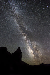 escèniques, Via Làctia, estrelles, cel, paisatge, panoràmica, Roca de xemeneia