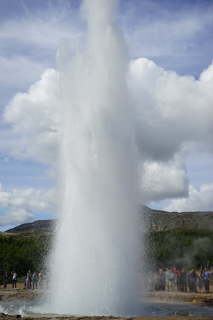gejzír, Strokkur, Island, fontána, vody, zaujímavé miesta, ohnisko