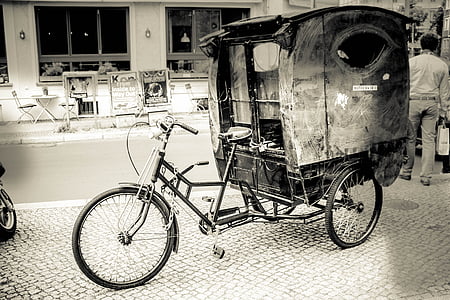 vélo, ville, nostalgie, urbain, Berlin, mouvement, taxi de bicyclette