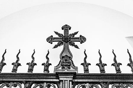 Dekoratīvie vārtiem, krusts, vārti, Dekoratīvie, ieeja, baznīca, arhitektūra